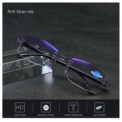Hoaptitoele Sapphire high hardness anti blue light intelligent dual focus reading glasses