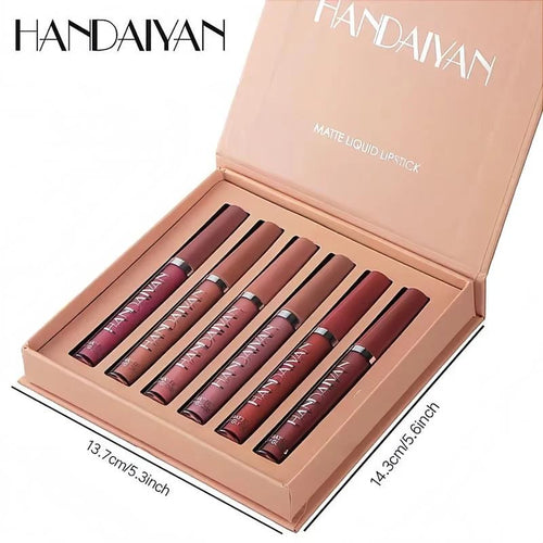 Long-Lasting Matte Lip Glaze Set – 6 Colors in One Box