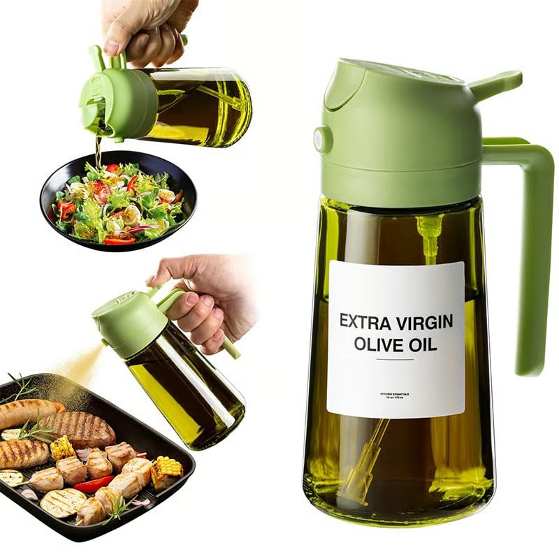 🎁💕2 in 1 Glass Oil Sprayer & Dispenser🔥