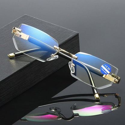 Hoaptitoele Sapphire high hardness anti blue light intelligent dual focus reading glasses